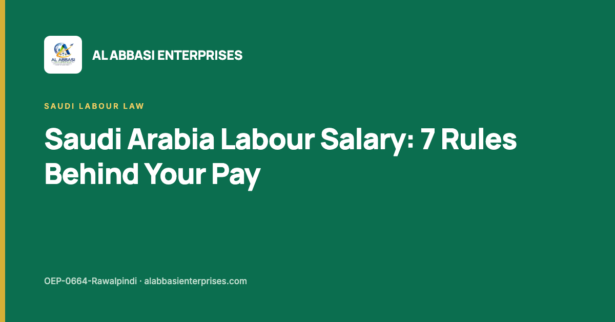 Saudi Arabia labour salary — seven rules behind your pay, Al Abbasi Enterprises, licence OEP-0664-Rawalpindi
